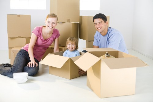 Packed boxes ready for a Clapham apartment relocation