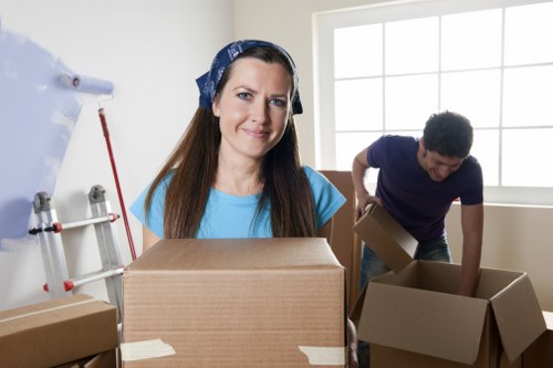 Removal team preparing a free quote for a busy Clapham street move