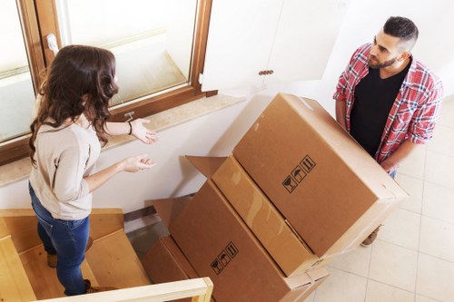 Removal van loading household items in Clapham