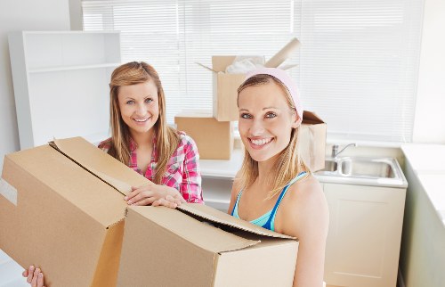 Packed moving boxes prepared for removals in Clapham